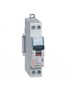 Disjoncteur Phase+Neutre DNX³4500 6kA arrivée et sortie borne à vis 1P+N 230V 10A courbe C 1 module LEGRAND 406773