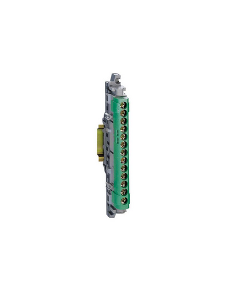 Bornier de répartition isolé IP2X terre 1 connexion 6mm² à 25mm² Vert longueur 113mm LEGRAND 004834