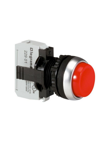 Bouton non lumineux à impulsion dépassant IP69 Osmoz complet Ø22 rouge LEGRAND 023715