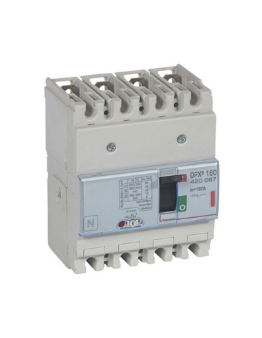 Disjoncteur magnétothermique DPX³160 pouvoir de coupure 36kA 400V~ 4 Pôles 160A LEGRAND 420097
