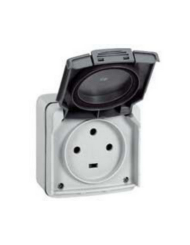 Prise 3P+T étanche 20A Plexo complet IP55 saillie gris LEGRAND 091656