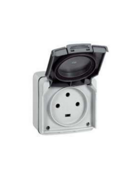 Prise 3P+T étanche 20A Plexo complet IP55 saillie gris LEGRAND 091656