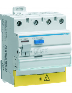 Interrupteur Différentiel 4 Pôles 40A 30MA Type AC Bornes Décalées HAGER CDC840F 2