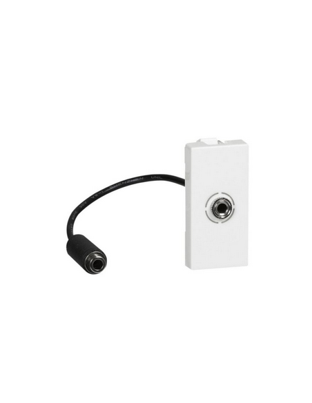 Prise Jack femelle 3,5mm pré-connectorisée Mosaic 1 module blanc LEGRAND 078779