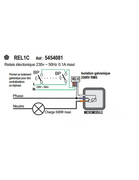 Relais 230V 1no 230V / 0.1A REL1C YOKIS 5454081