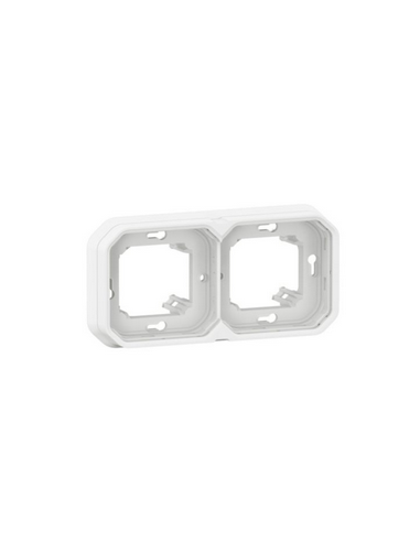 Support plaque encastré 2 postes montage horizontal/vertical Plexo blanc LEGRAND 069694L