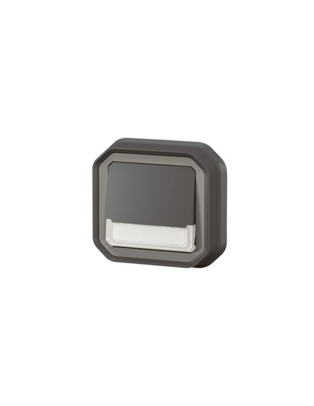 Poussoir NO-NF lumineux porte-étiquette Plexo complet encastré anthracite LEGRAND 069854L