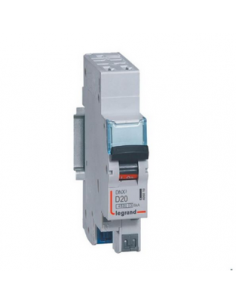 Disjoncteur Phase+Neutre DNX³4500 6kA arrivée et sortie borne automatique 1P+N 230V 20A courbe D 1 module LEGRAND 406810 2