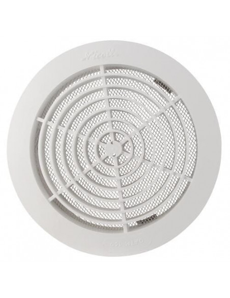 Grille ronde intérieure avec moustiquaire PVC diamètre 160mm NICOLL GATM160