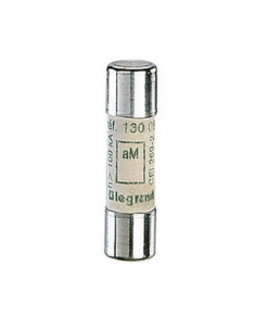 Cartouche industrielle cylindrique type aM 10x38mm sans voyant 0,25A LEGRAND 013092