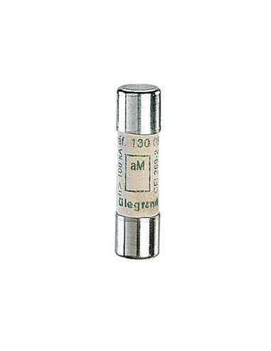 Cartouche industrielle cylindrique type aM 10x38mm sans voyant 0,25A LEGRAND 013092