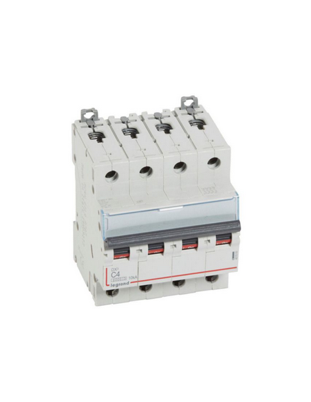 Disjoncteur DX³6000 arrivée haute et départ bas à vis 4 Pôles 400V~ 4A courbe C pour peigne HX³ traditionnel LEGRAND 407893