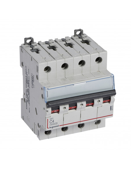 Disjoncteur DX³6000 arrivée haute et départ bas à vis 4 Pôles 400V~ 4A courbe C pour peigne HX³ traditionnel LEGRAND 407923
