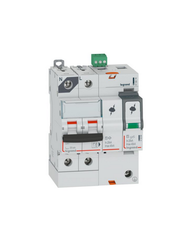 Parafoudre avec protection de court-circuit intégrée type T2 Imax 40kA 1P+N 320V~ 4 modules LEGRAND 412214