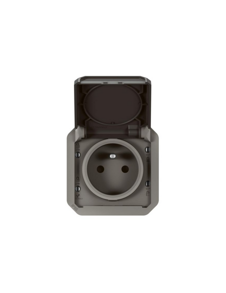 Prise de courant avec volet Plexo composable anthracite LEGRAND 070047