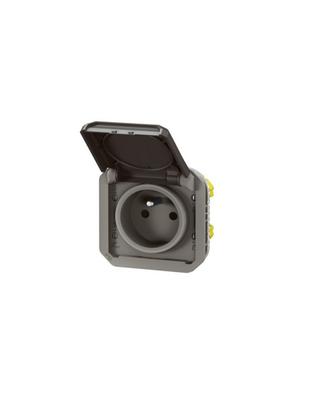 Prise de courant avec volet Plexo composable anthracite LEGRAND 070047