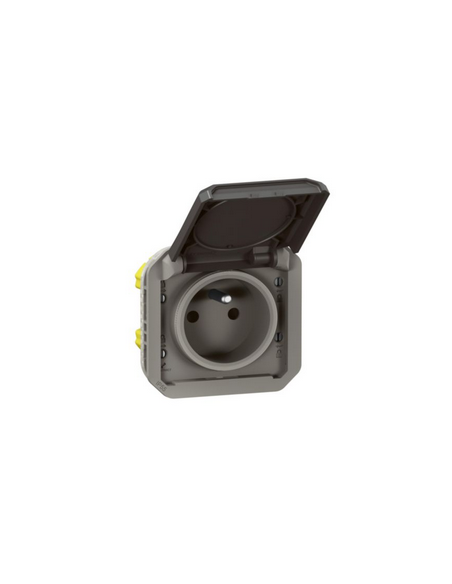 Prise de courant avec volet Plexo composable anthracite LEGRAND 070047
