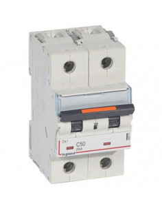Disjoncteur DX³ 25kA arrivée haute et départ bas à vis 2 Pôles 230V~ à 400V~ 50A courbe C 3 modules LEGRAND 409773 2