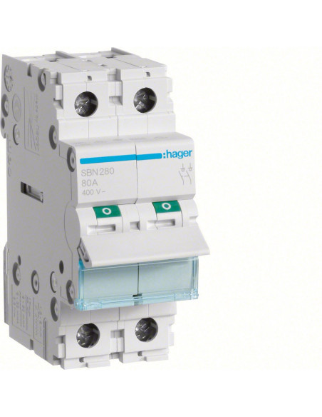 Interrupteur modulaire 2 pôles 80A HAGER SBN280