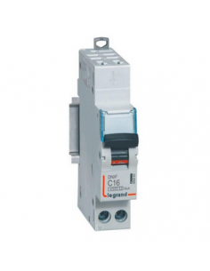 Disjoncteur Phase+Neutre DNX³4500 6kA arrivée borne auto sortie à vis 1P+N 230V~ 16A courbe C 1 module LEGRAND 406883 2