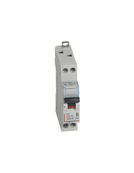 Disjoncteur DX³6000 10kA arrivée haute et départ bas à vis U+N 230V~ 0,5A courbe C 1 module LEGRAND 407691