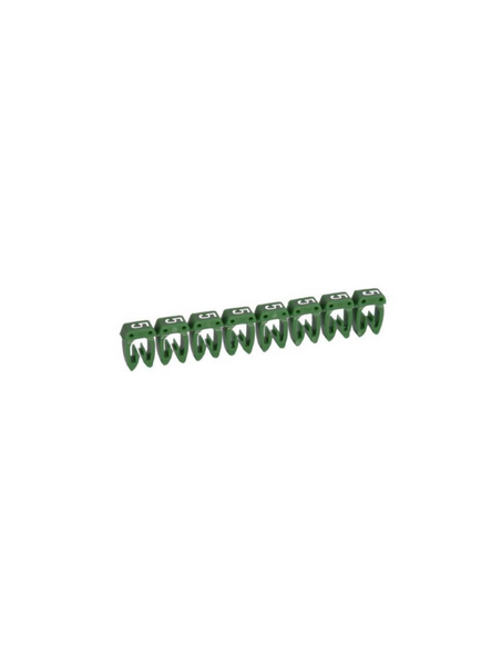 1200 Repères CAB 3 pour filerie 0,5mm² à 1,5mm² et blocs de jonction avec chiffre 5 vert LEGRAND 038215