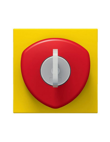 Poussoir coup de poing arrêt d'urgence Mosaic 2 modules NO+NF 3A 250V~ déverrouillage par clé rouge et jaune LEGRAND 076601