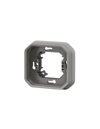 Support plaque étanche pour montage encastré 1 poste Plexo gris LEGRAND 069681L