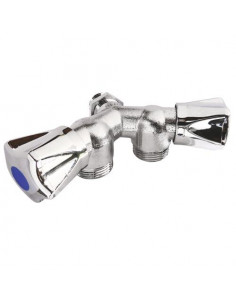 Robinet machine à laver double en Y Laiton Chromé SOMATHERM