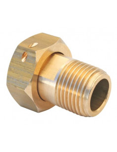 Raccord 2 pièces laiton pour compteur M15/21 écrou 20/27 SOMATHERM