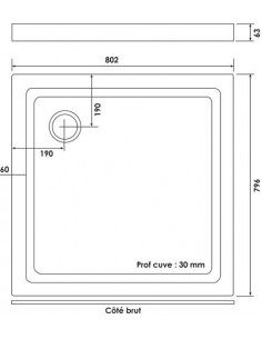 RECEVEUR DE DOUCHE 80X80 NF 2
