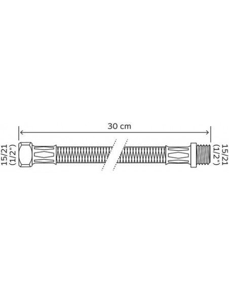 FLEXIBLE SANITAIRE 1 ECROU TOURNANT FEMELLE - 1 RACCORD MALE