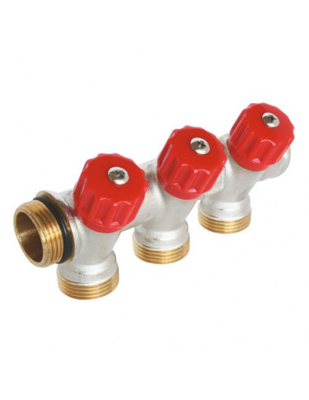 COLLECTEUR LAITON 3/4EK AVEC VANNE A CLAPET EASY LOCK