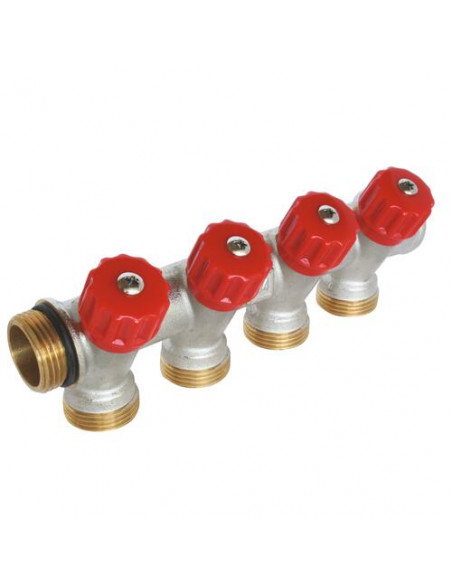 COLLECTEUR LAITON 3/4EK AVEC VANNE A CLAPET EASY LOCK