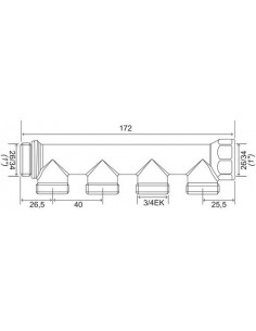 Collecteur 4 départs EASY LOCK départ 3/4EK arrivé 26/34 2