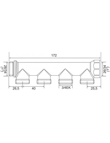 Collecteur 4 départs EASY LOCK départ 3/4EK arrivé 26/34