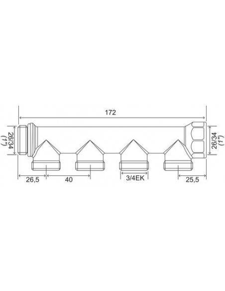 Collecteur 4 départs EASY LOCK départ 3/4EK arrivé 26/34
