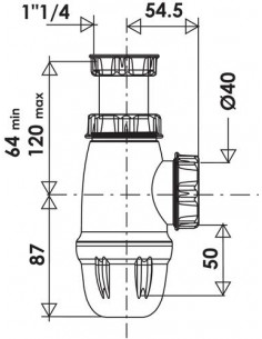 Siphon de lavabo sortie 40 VALENTIN 61020000100 2