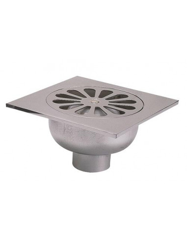 SIPHON DE SOL TOUT INOX - PLATEAU CARRE