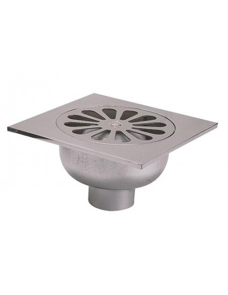 SIPHON DE SOL TOUT INOX - PLATEAU CARRE