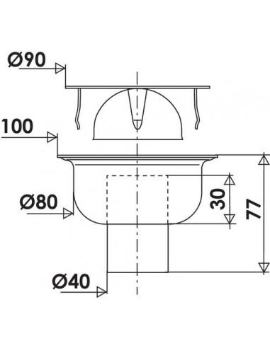 SIPHON DE SOL TOUT INOX - PLATEAU CARRE