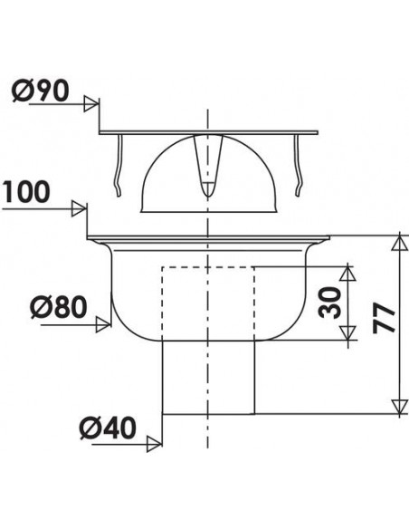 SIPHON DE SOL TOUT INOX - PLATEAU CARRE