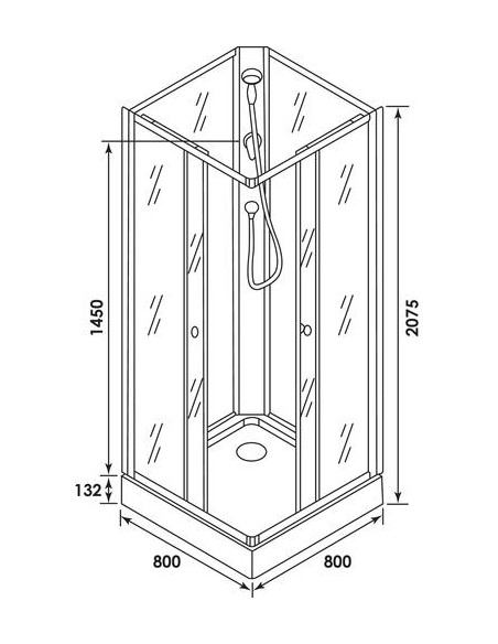Cabine Yako Angle carrée 492119