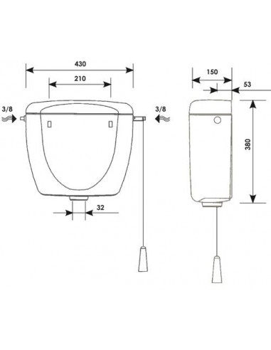 Réservoir haut simple volume Primo 08 501511002