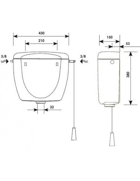 Réservoir haut simple volume Primo 08 501511002