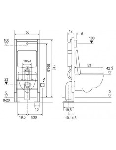 Bati cuvette Duofix Geberit plaq Sigma20 501513532 2