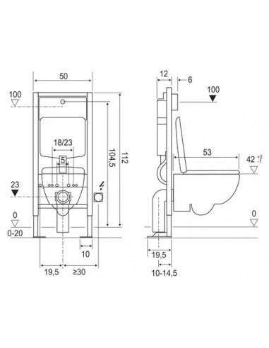 Bati cuvette Duofix Geberit plaq Sigma20 501513532