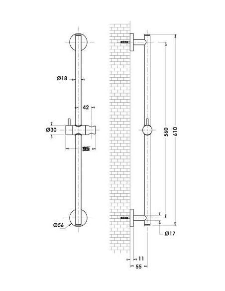 ENSEMBLE BARRE MONOJET FLEX PVC NOIR MAT 503012502