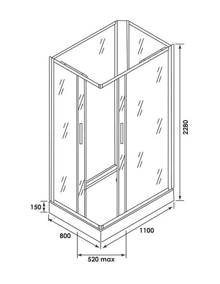 Cabine Hydro Ilda 110X80CM 509480