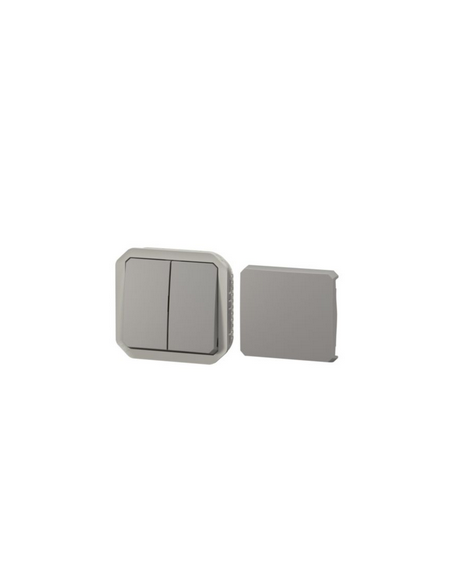 Transformeur étanche réversible pour réaliser 5 fonctions Plexo IP55 IK08 avec enjoliveur finition gris LEGRAND 069506L